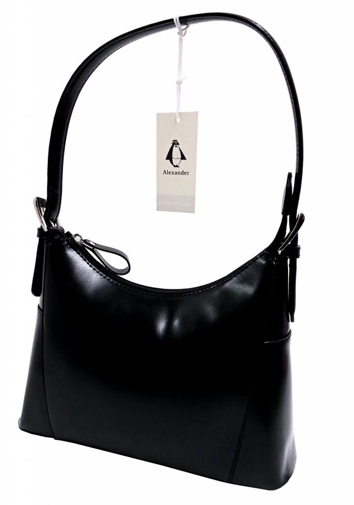 Alexander Ladies Faux Leather Cute Little Black Bag / Handbag