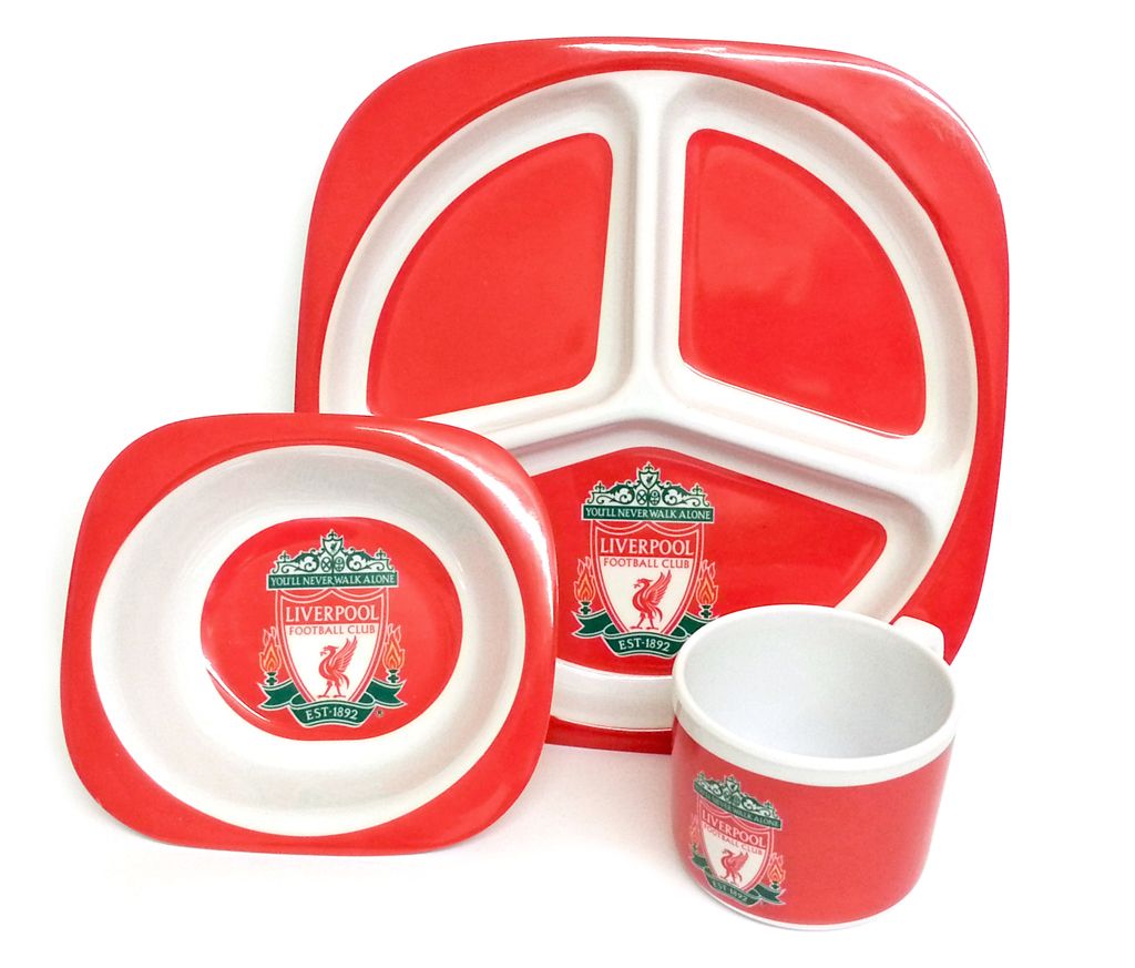 Official Liverpool FC Merchandise L.F.C. Kids 3 Piece Dinner Set Cup