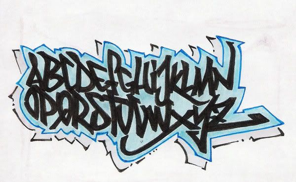 graffiti alphabet block style. Block Print - D#39;Nealian