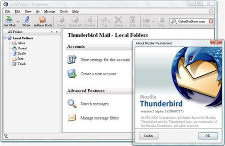 Thunderbird software gratis di gestione e-mail di Mozilla