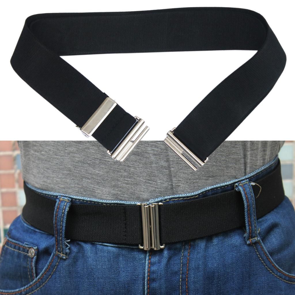 Women's Invisible Hidden Elastic Belt with Flat Buckle No Show no bulge