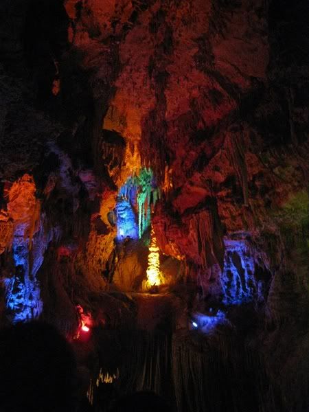 Colored lighting at Meramec Caverns