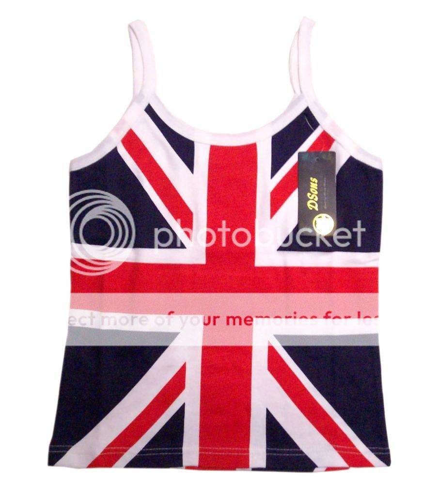 Girls England Union Jack Summer Strappy Vest Top - Various Sizes ...