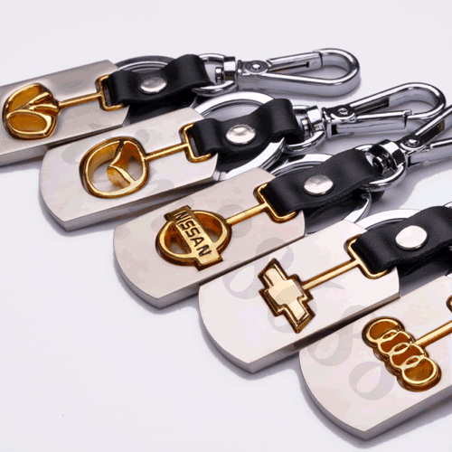 Golden Volkswagen VW logo style car keyring keychain  